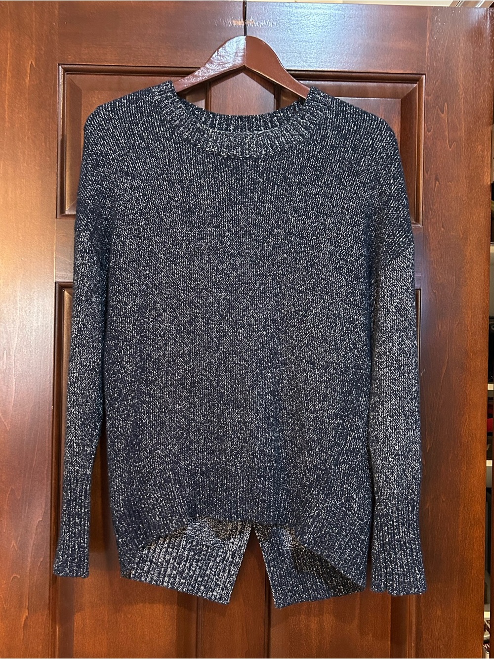 Banana Republic Navy Marled Knit Sweater Long Sleeve Crewneck Small